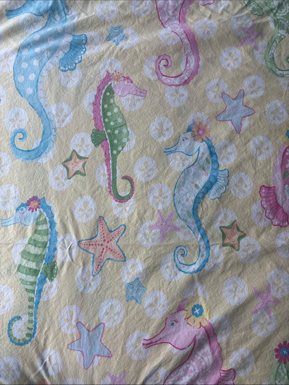 Pottery Barn Kids FULL Seahorse Yellow 100% Cotton Duvet Cover and Two Shams - Picture 2 of 5